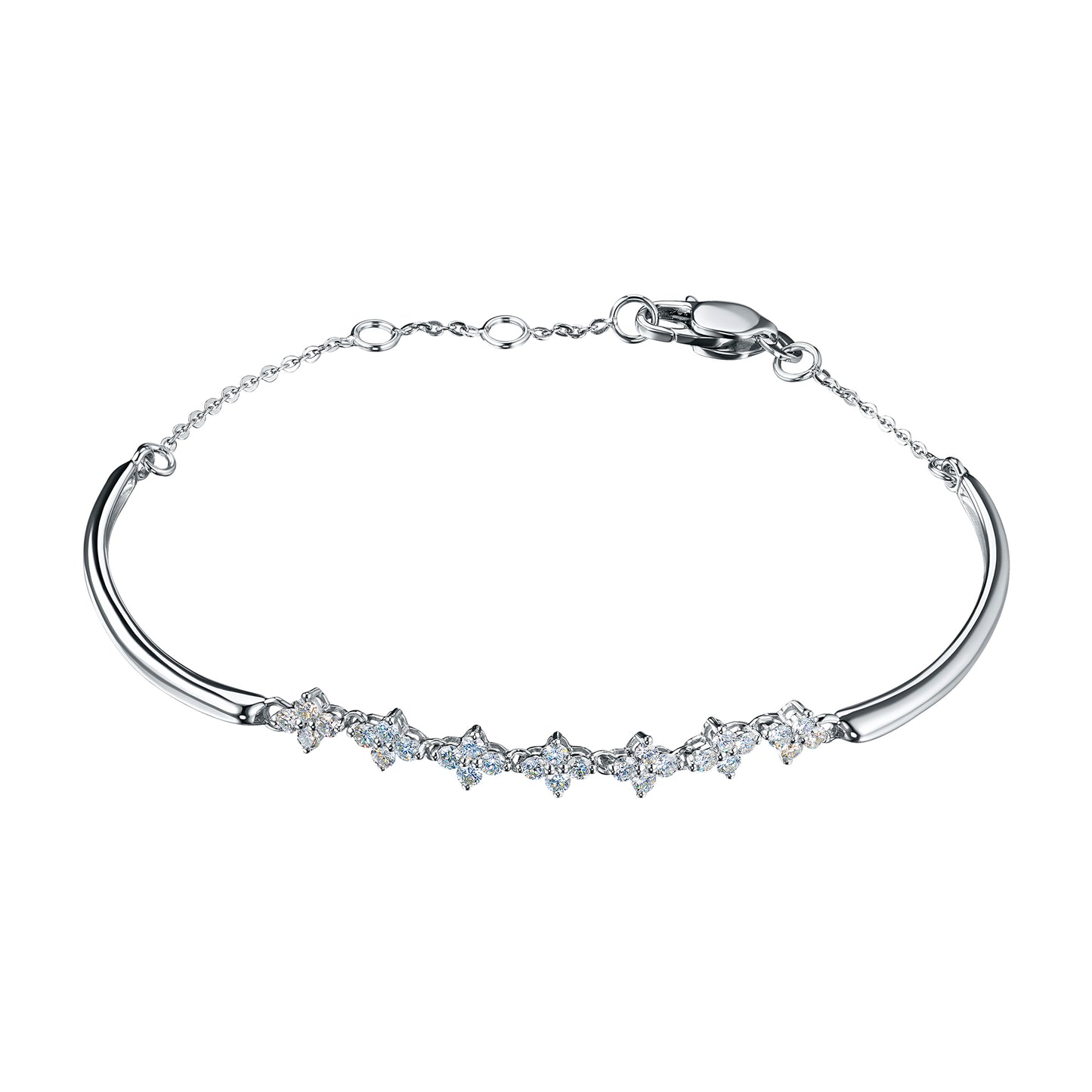 14K White Gold Bracelet with Lab-Created Diamonds 0.550 CT.TW