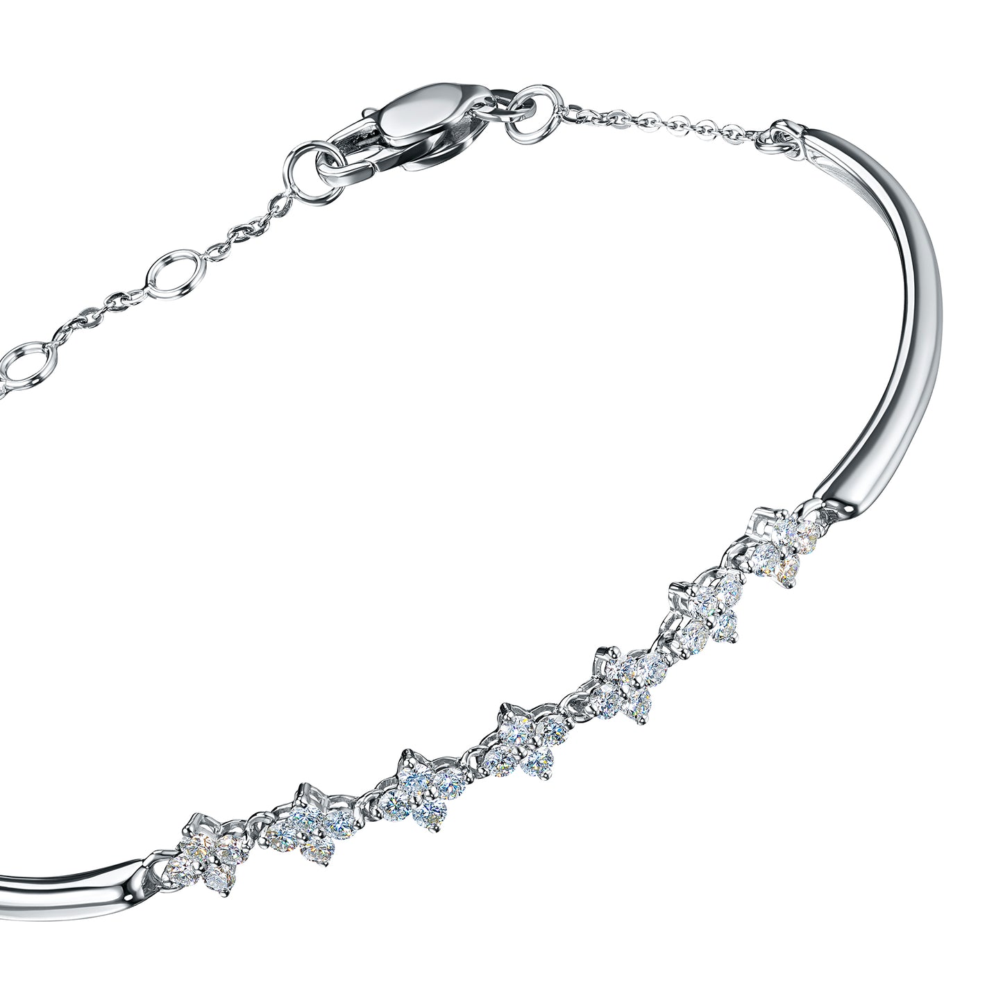 14K White Gold Bracelet with Lab-Created Diamonds 0.550 CT.TW