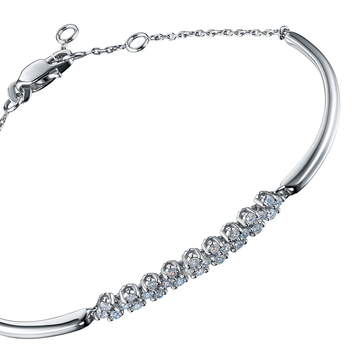 14K White Gold Bracelet with Lab-Created Diamonds 0.550 CT.TW