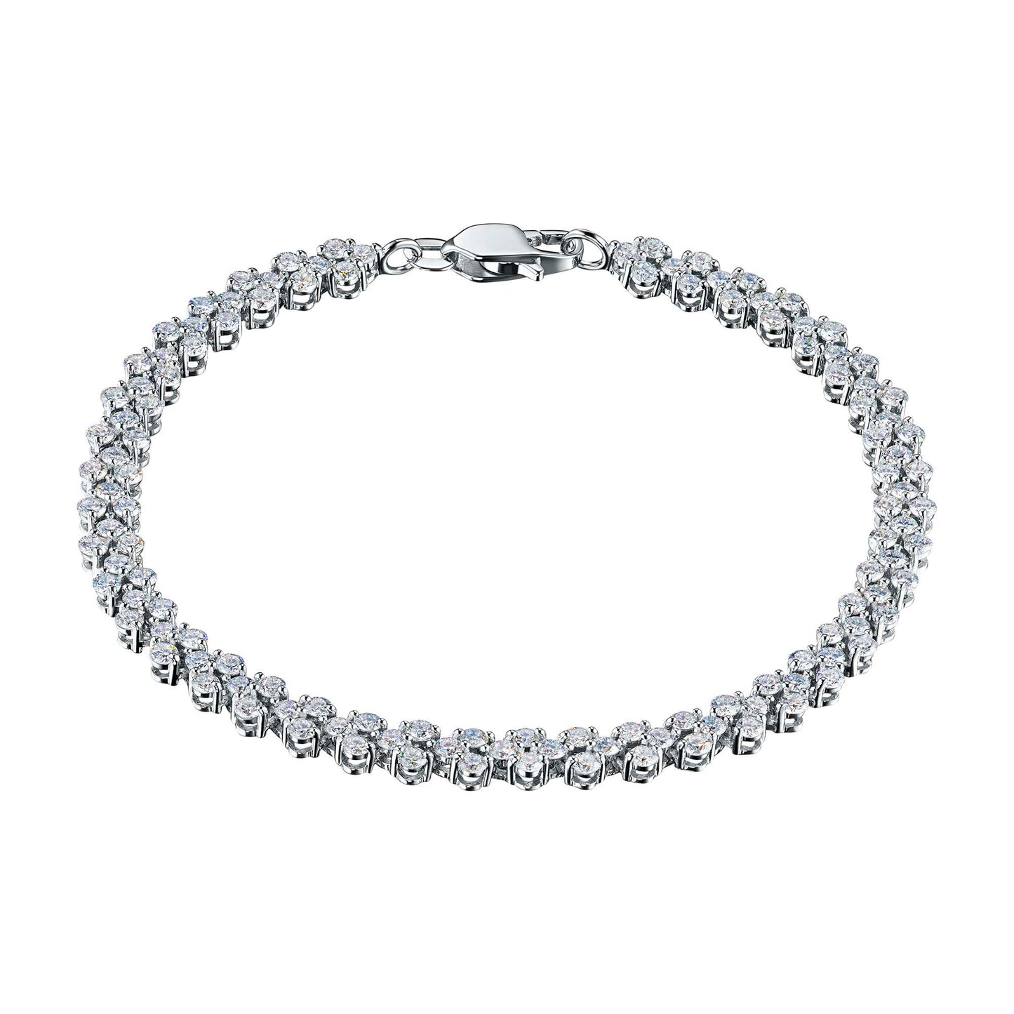 14K White Gold Bracelet with Lab-Created Diamonds 3.110 CT.TW