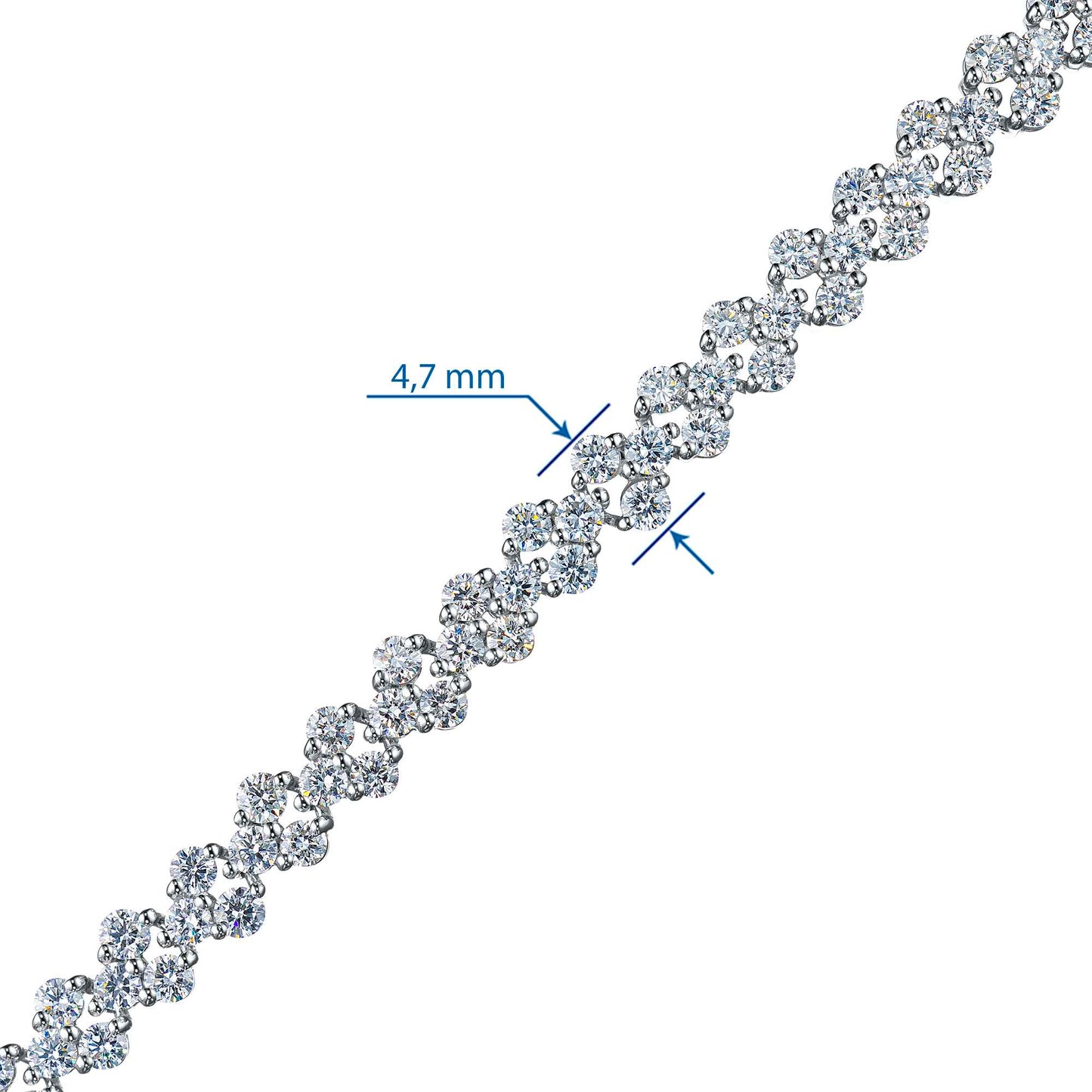 14K White Gold Bracelet with Lab-Created Diamonds 3.110 CT.TW