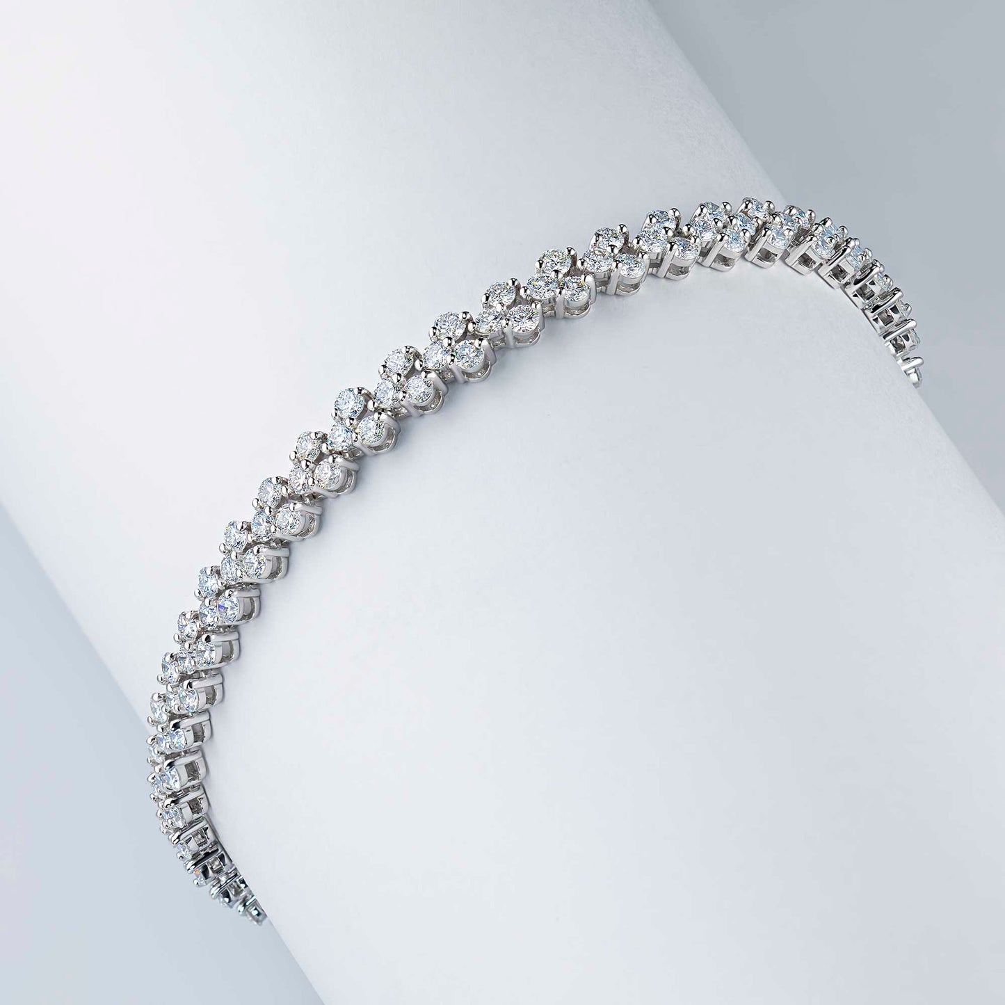 14K White Gold Bracelet with Lab-Created Diamonds 3.110 CT.TW