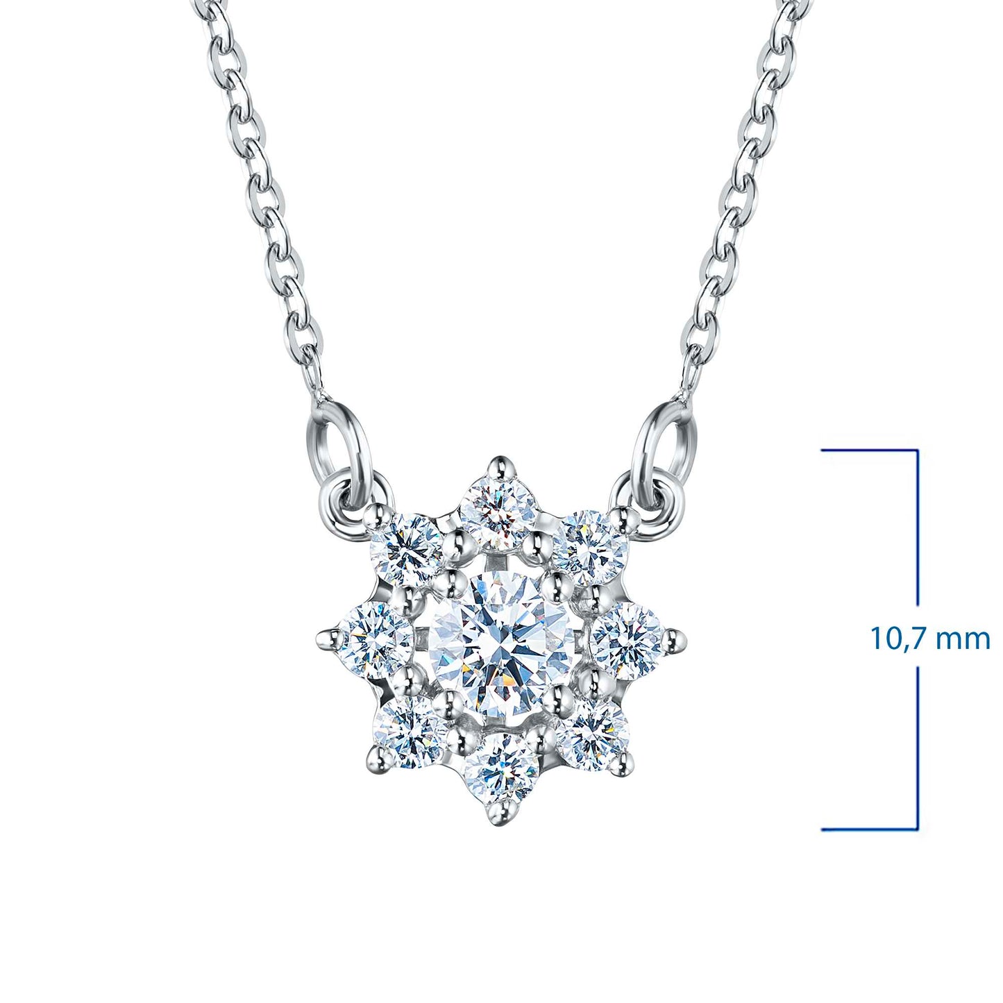 14K White Gold Necklace with Lab-Created Diamonds 0.630 CT.TW