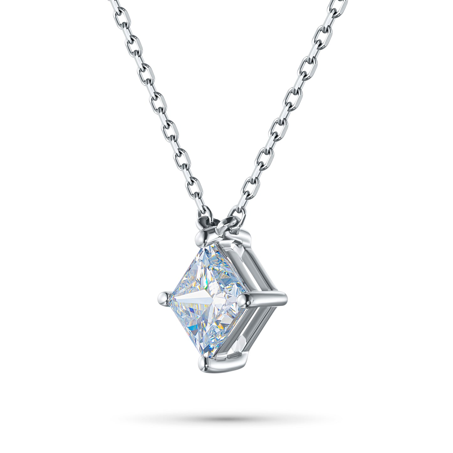 14K White Gold Necklace with Lab-Created Diamonds 1.120 CT.TW