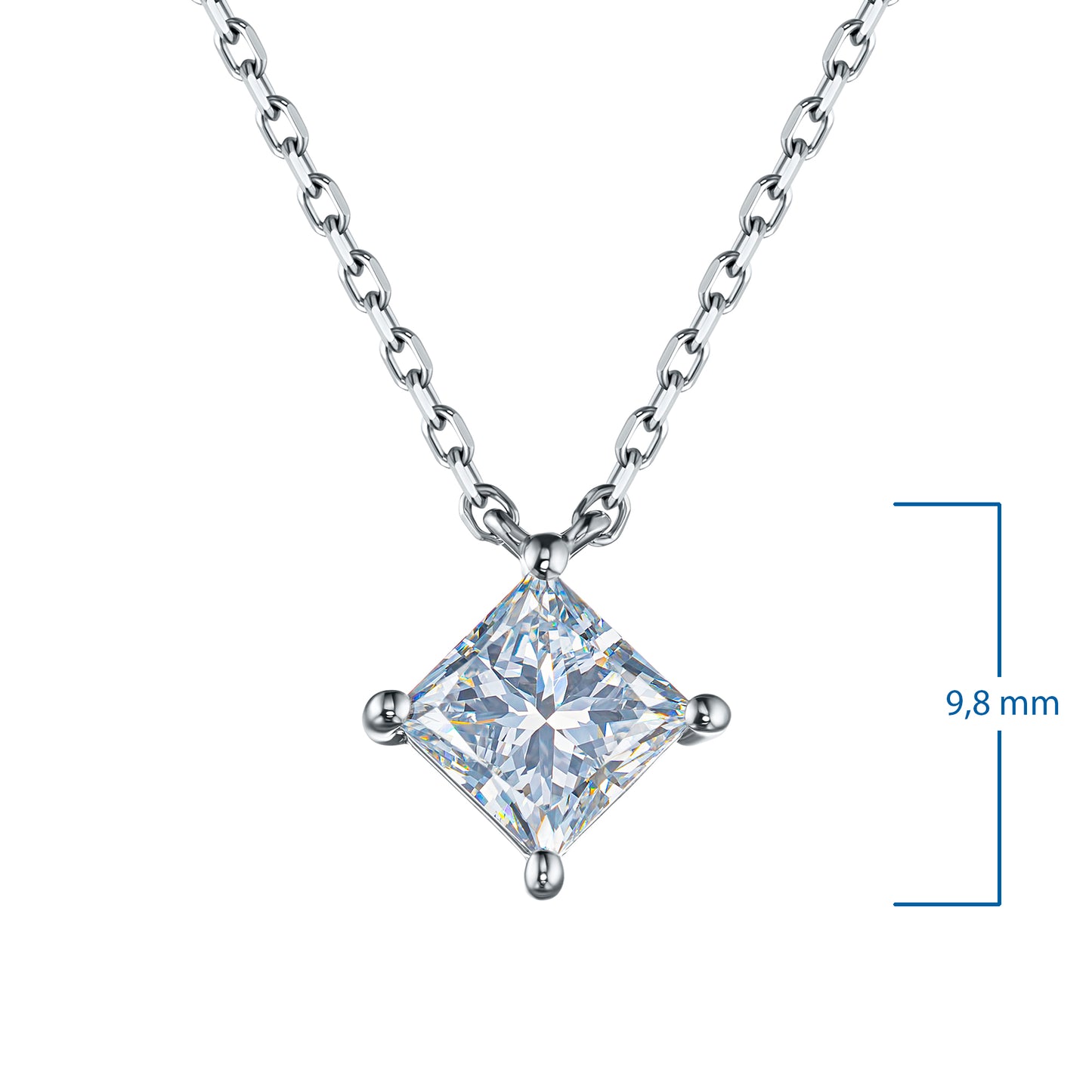 14K White Gold Necklace with Lab-Created Diamonds 1.120 CT.TW