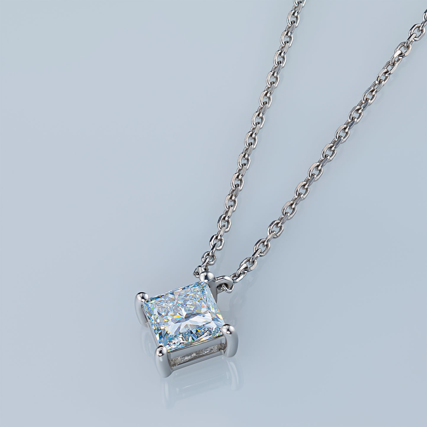 14K White Gold Necklace with Lab-Created Diamonds 1.120 CT.TW