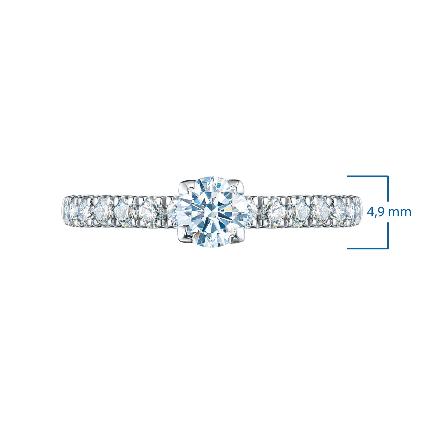 14K White Gold Ring with Lab-Created Diamonds 0.820 CT.TW