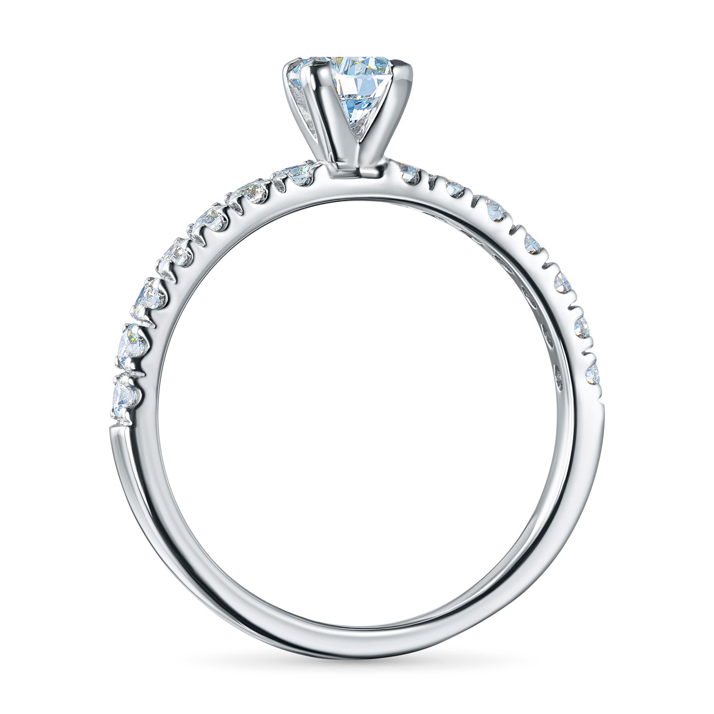14K White Gold Ring with Lab-Created Diamonds 0.820 CT.TW