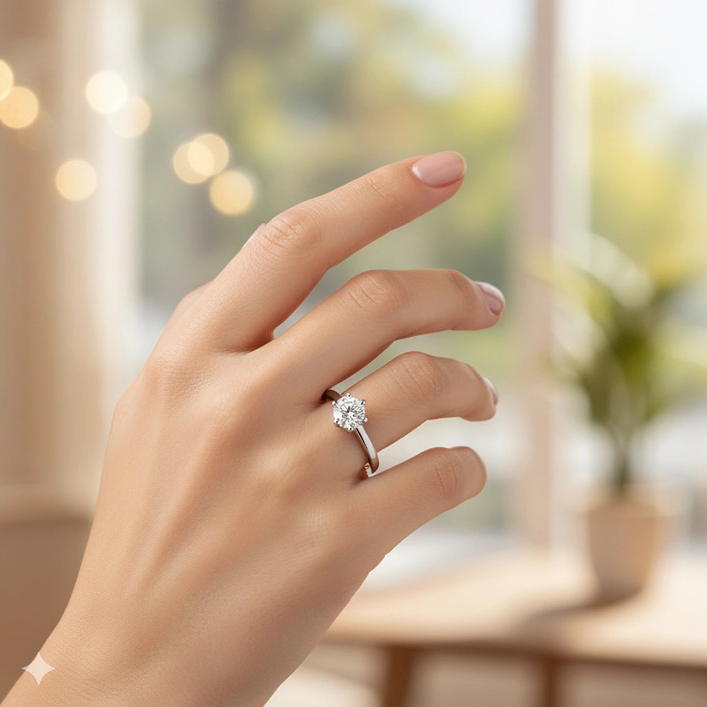 14K White Gold Ring with Lab-Created Diamonds 0.550 CT.TW