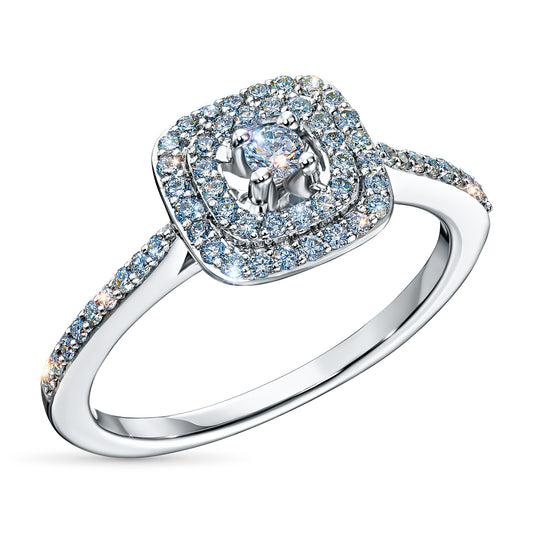 14K White Gold Ring with Lab-Created Diamonds 0.390 CT.TW