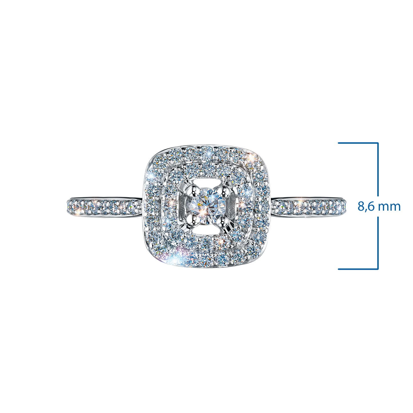 14K White Gold Ring with Lab-Created Diamonds 0.390 CT.TW