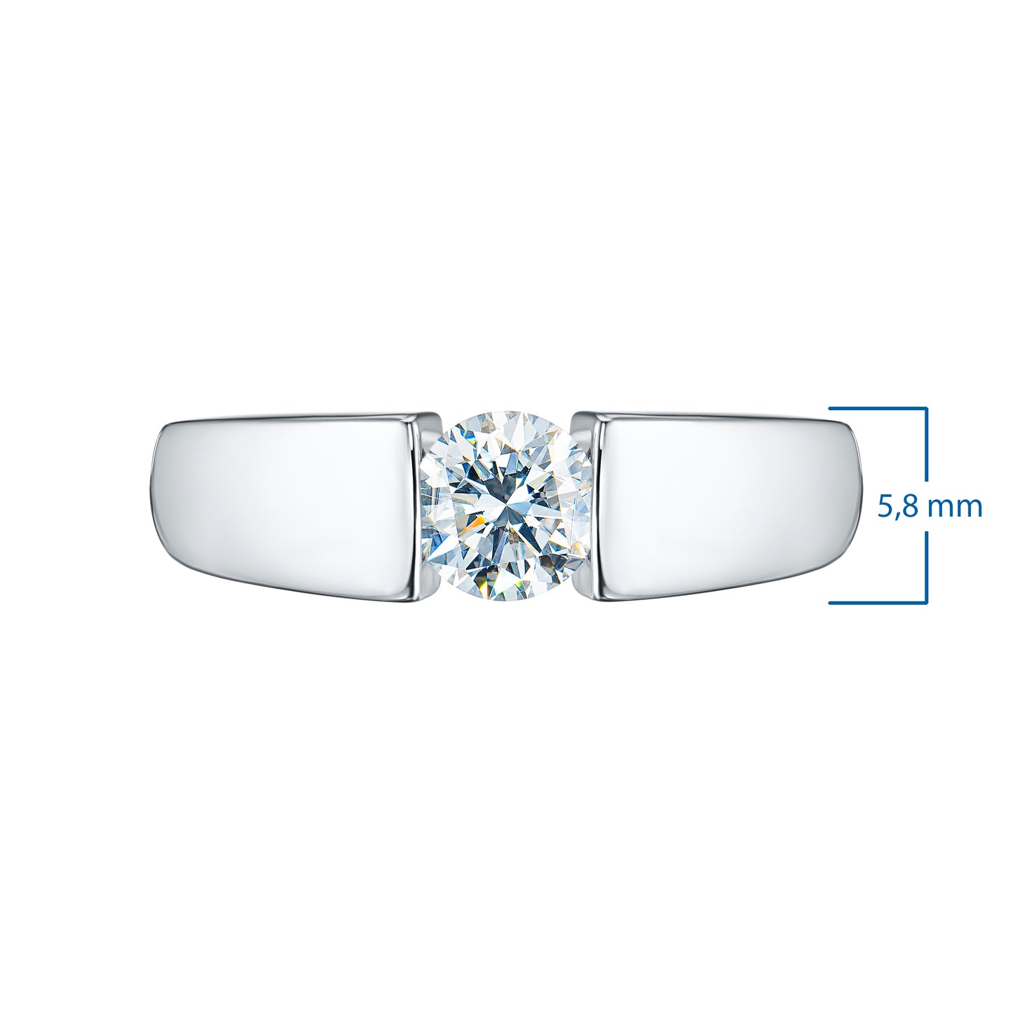 14K White Gold Ring with Lab-Created Diamonds 0.550 CT.TW