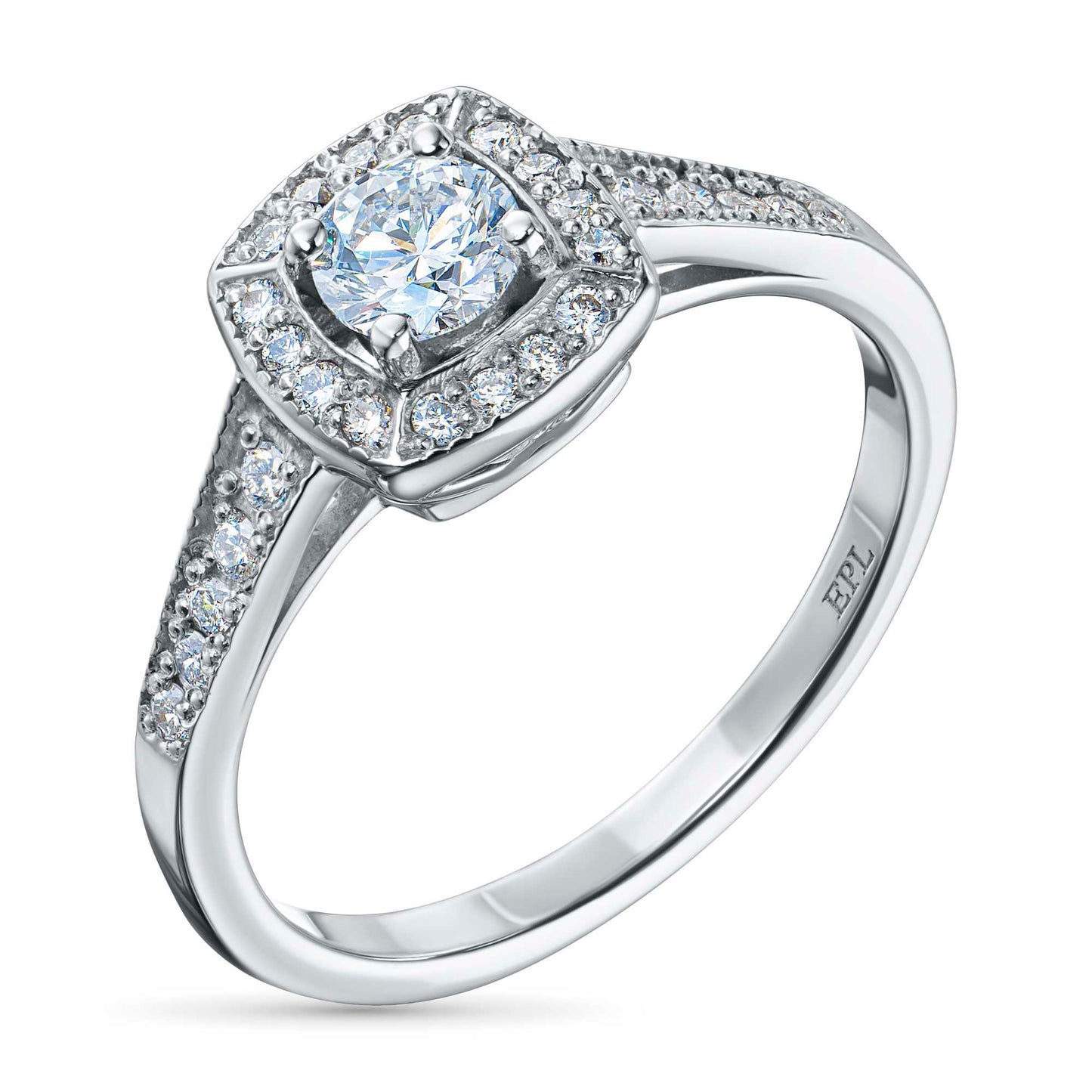 14K White Gold Ring with Lab-Created Diamonds 0.480 CT.TW