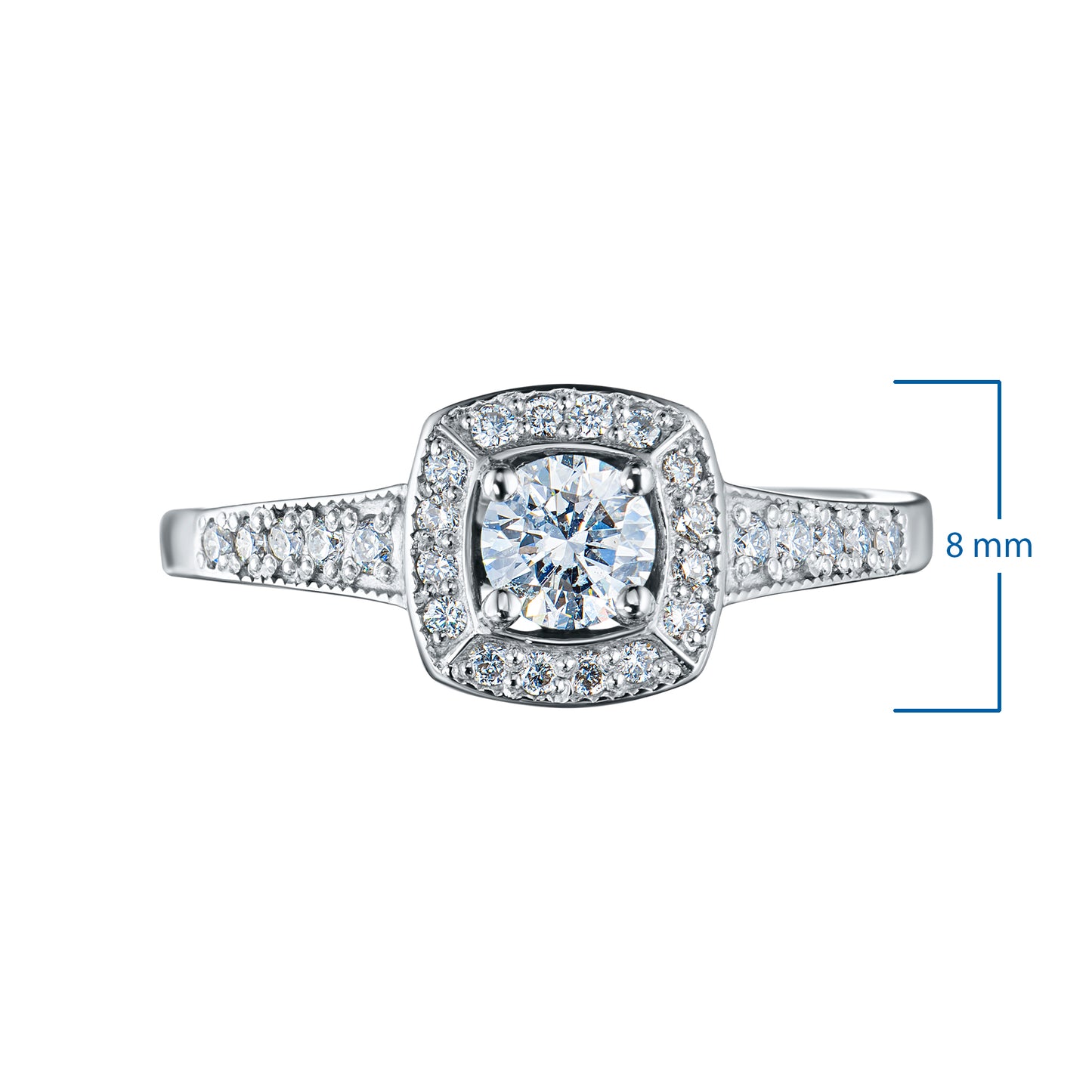 14K White Gold Ring with Lab-Created Diamonds 0.480 CT.TW