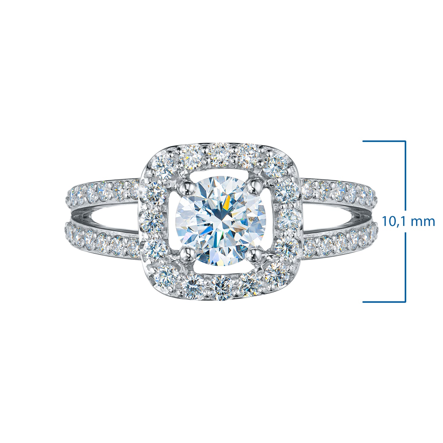 14K White Gold Ring with Lab-Created Diamonds 1.280 CT.TW