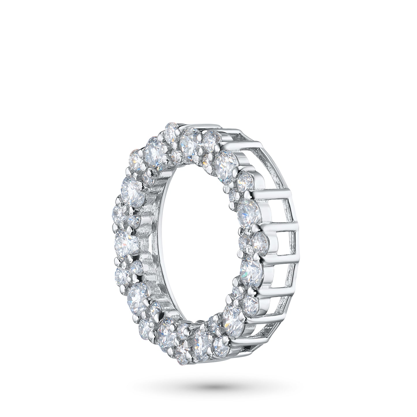 14K White Gold Pendant with Lab-Created Diamonds 0.880 CT.TW