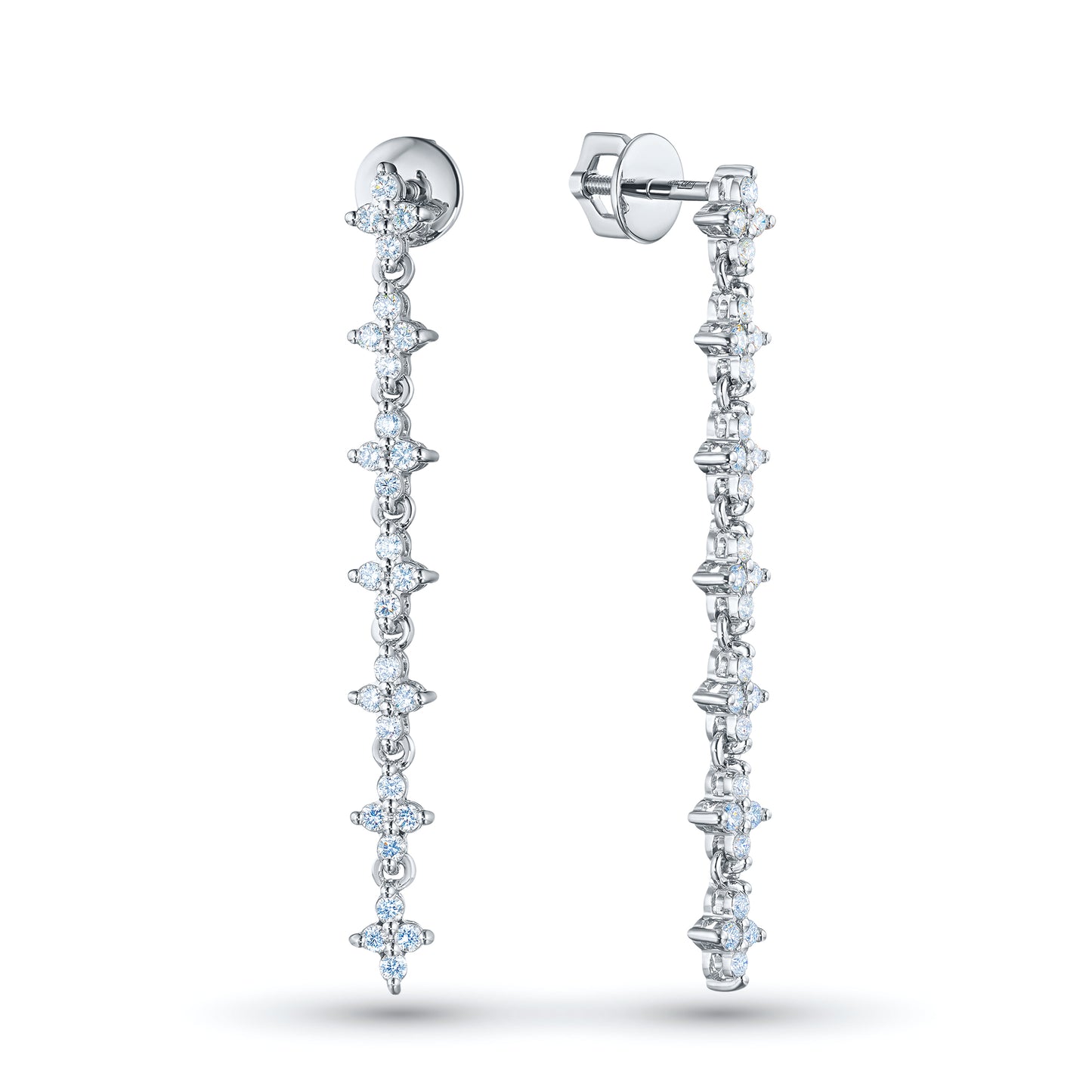 14K White Gold Earring Studs with Lab-Created Diamonds 1.090 CT.TW