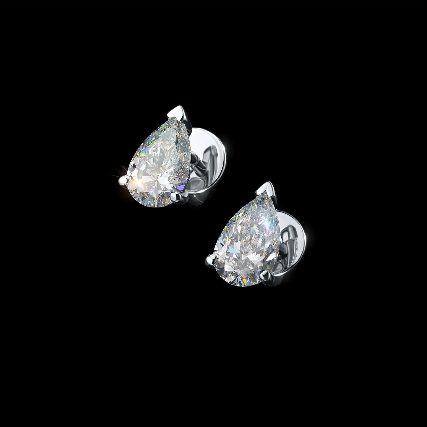 14K White Gold Earring Studs with Lab-Created Diamonds 2.240 CT.TW