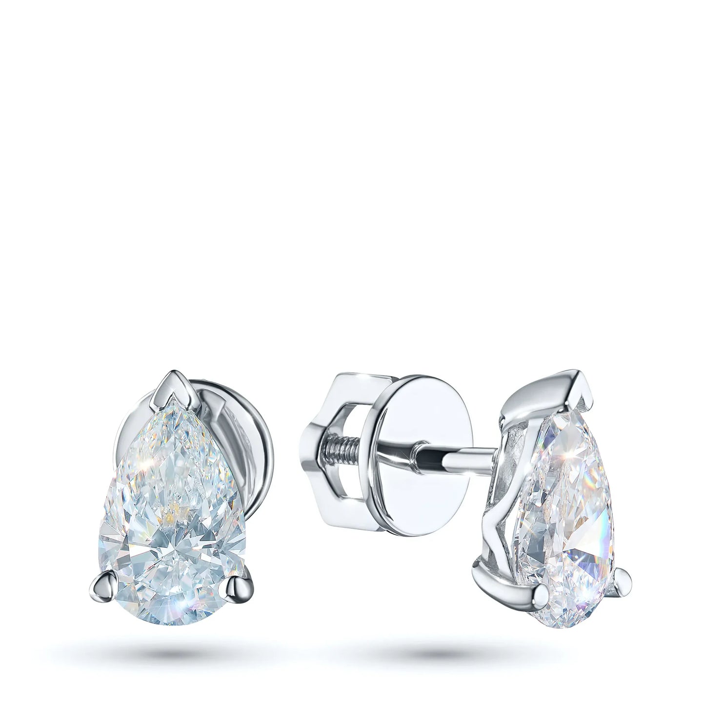 14K White Gold Earring Studs with Lab-Created Diamonds 2.240 CT.TW