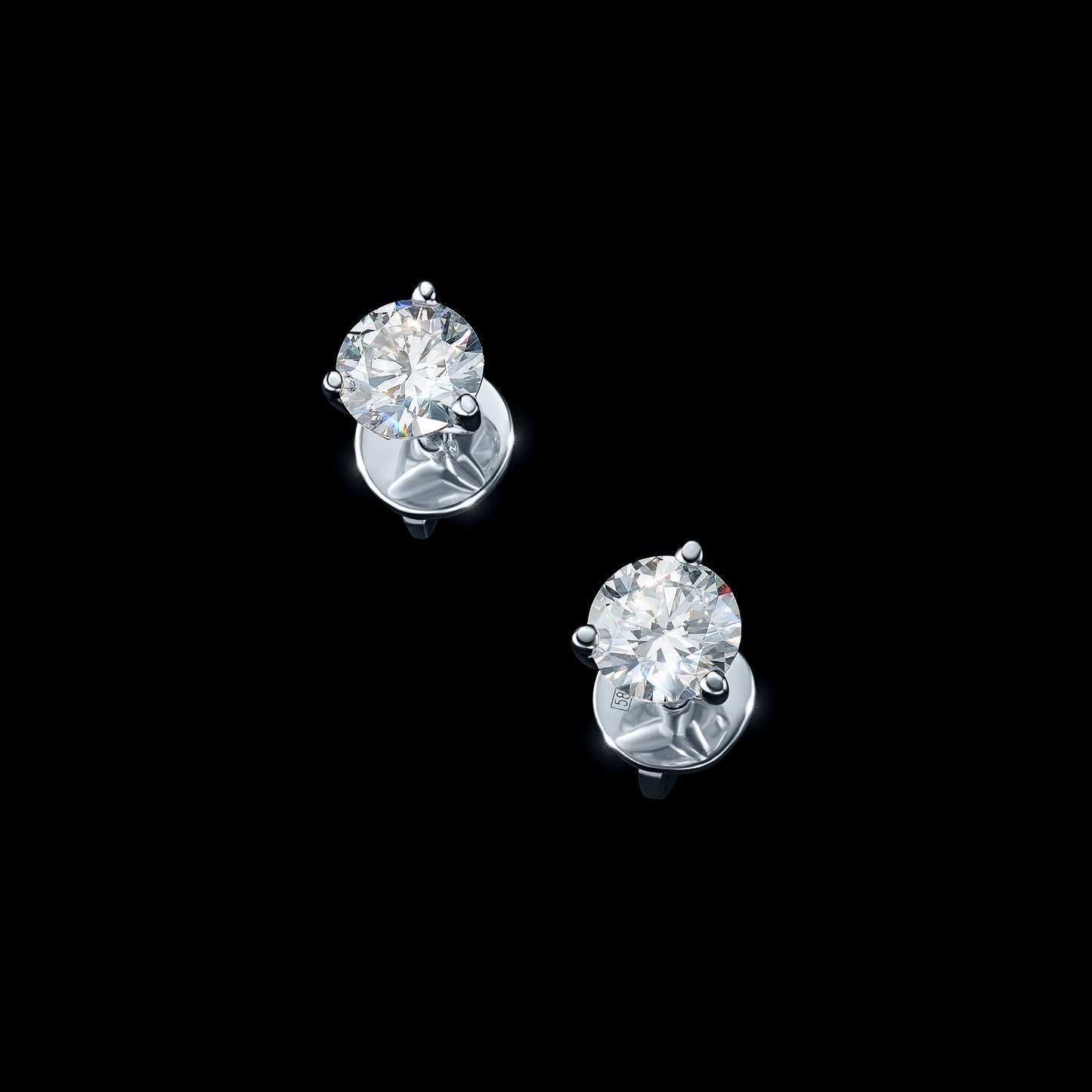 14K White Gold Earring Studs with Lab-Created Diamonds 1.090 CT.TW