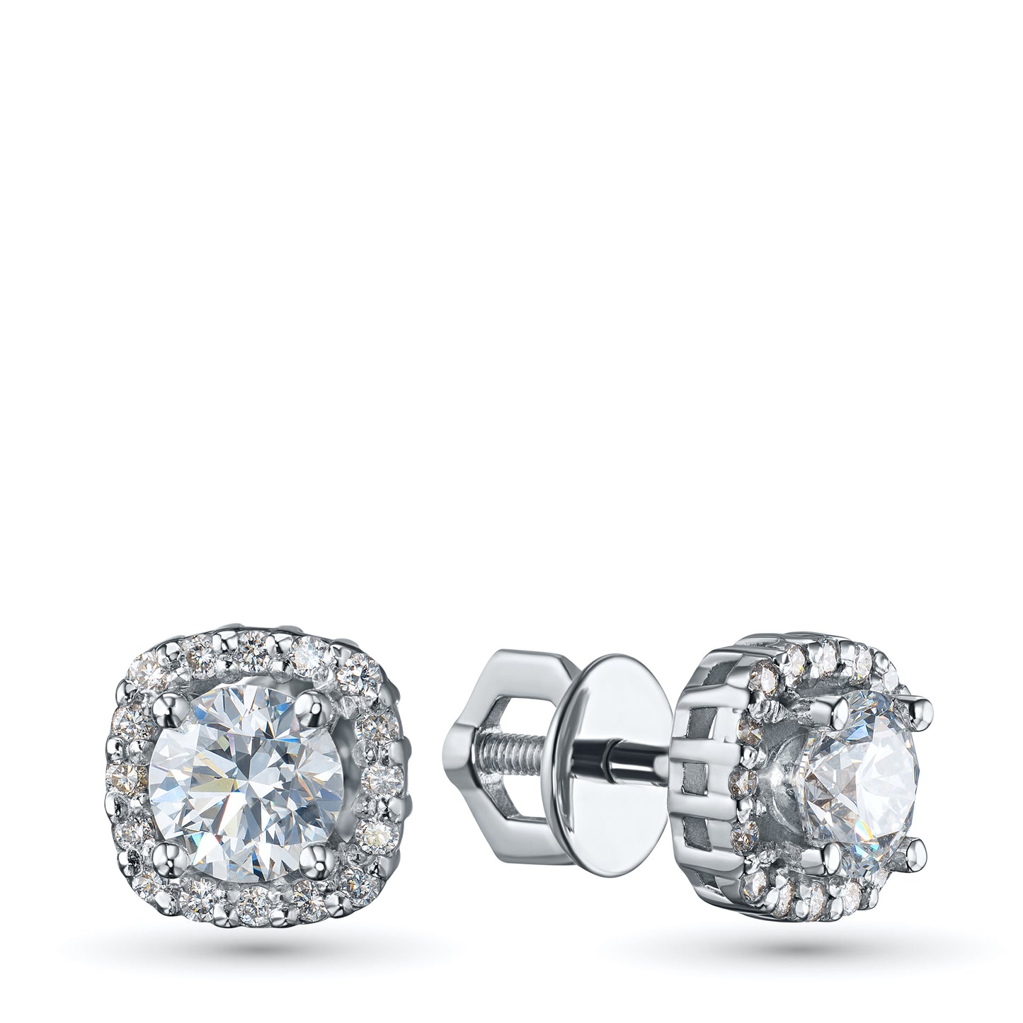 14K White Gold Earring Studs with Lab-Created Diamonds 1.070 CT.TW