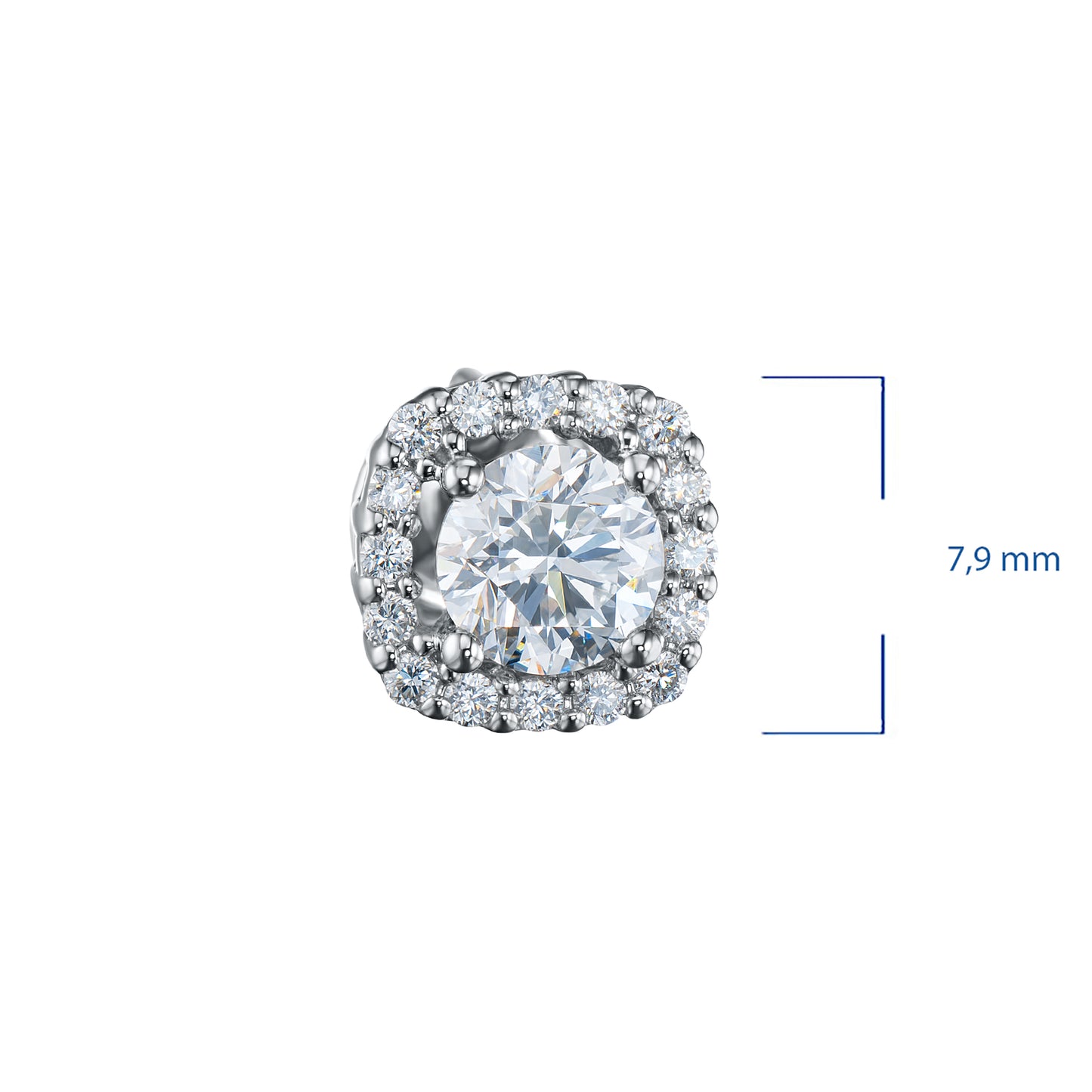 14K White Gold Earring Studs with Lab-Created Diamonds 1.070 CT.TW