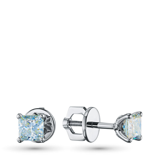 14K White Gold Earring Studs with Lab-Created Diamonds 1.090 CT.TW