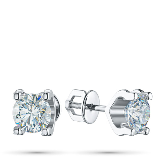 14K White Gold Earring Studs with Lab-Created Diamonds 2.240 CT.TW