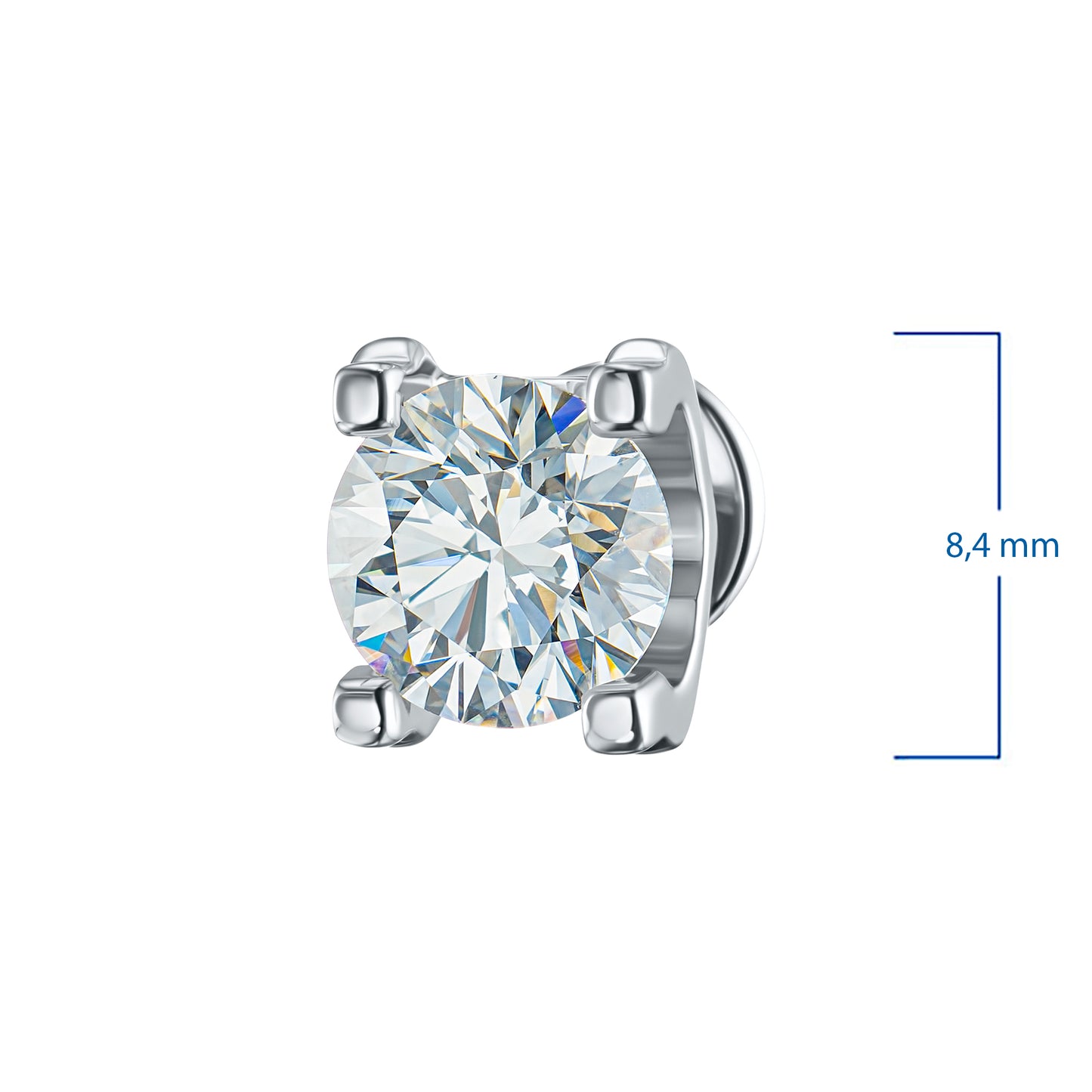 14K White Gold Earring Studs with Lab-Created Diamonds 2.240 CT.TW