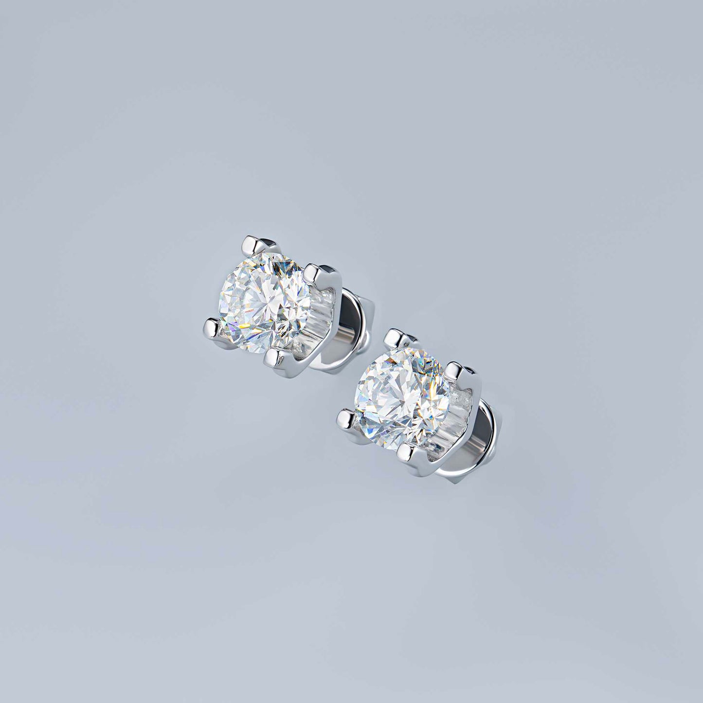 14K White Gold Earring Studs with Lab-Created Diamonds 2.240 CT.TW