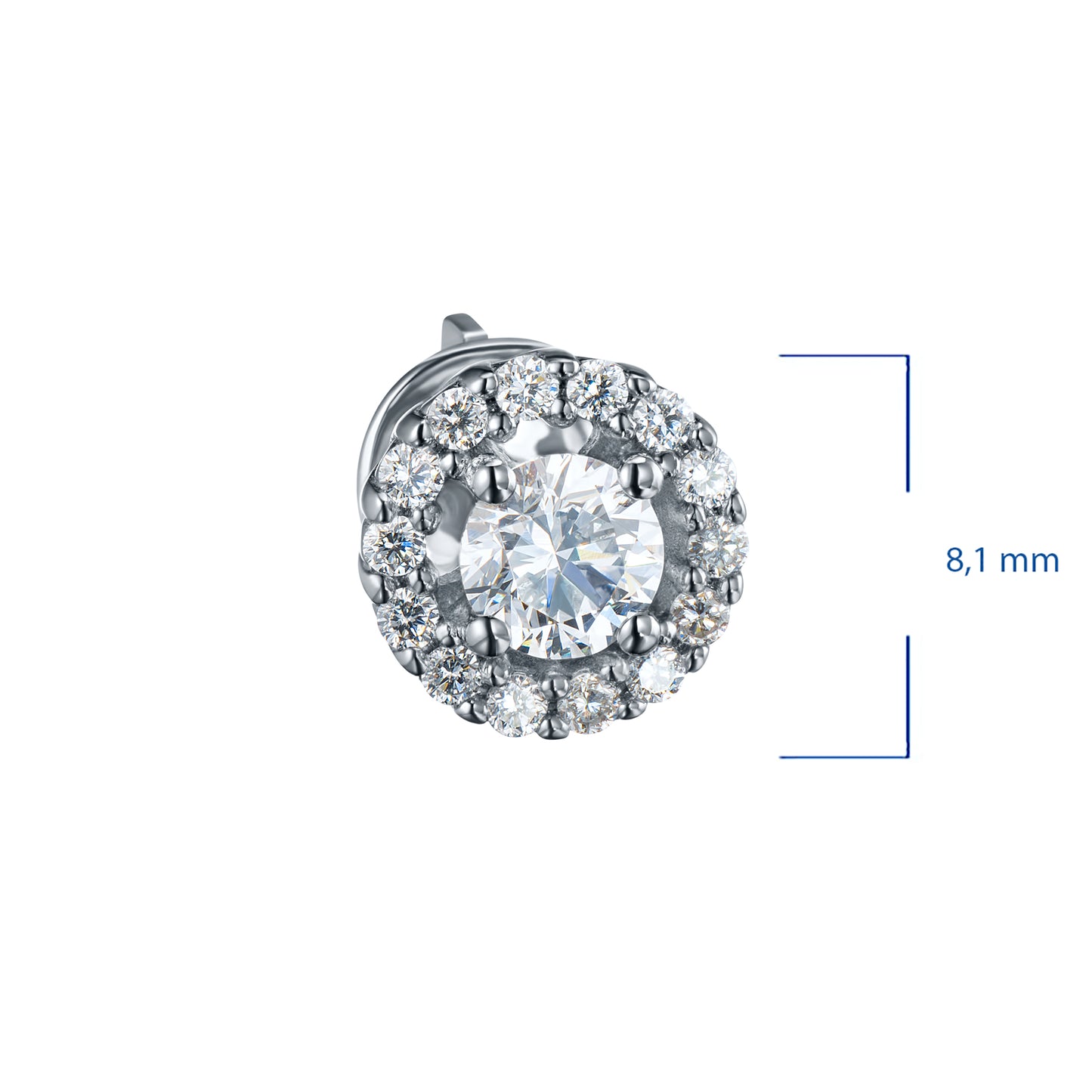 14K White Gold Earring Studs with Lab-Created Diamonds 0.890 CT.TW