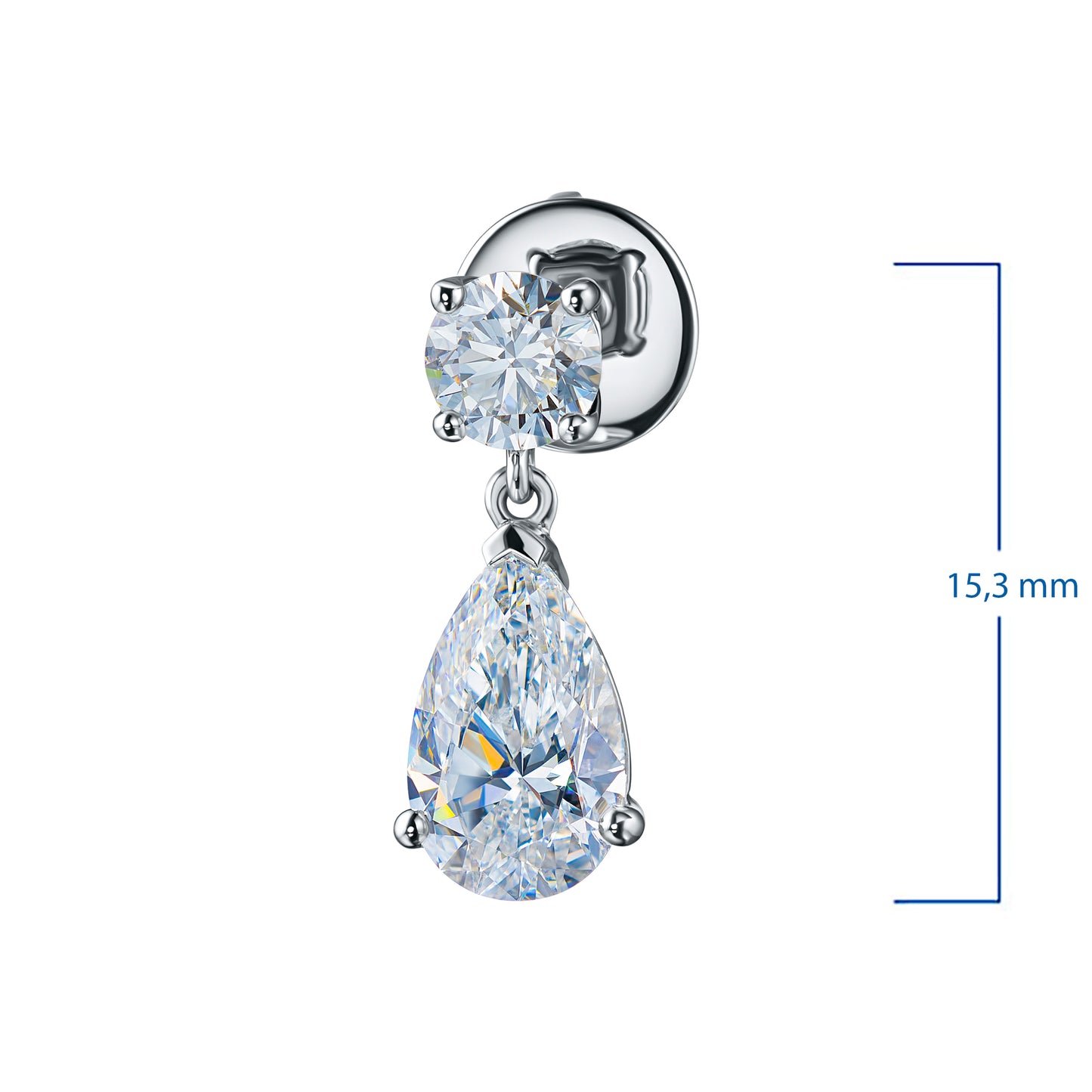 14K White Gold Earring Studs with Lab-Created Diamonds 2.930 CT.TW