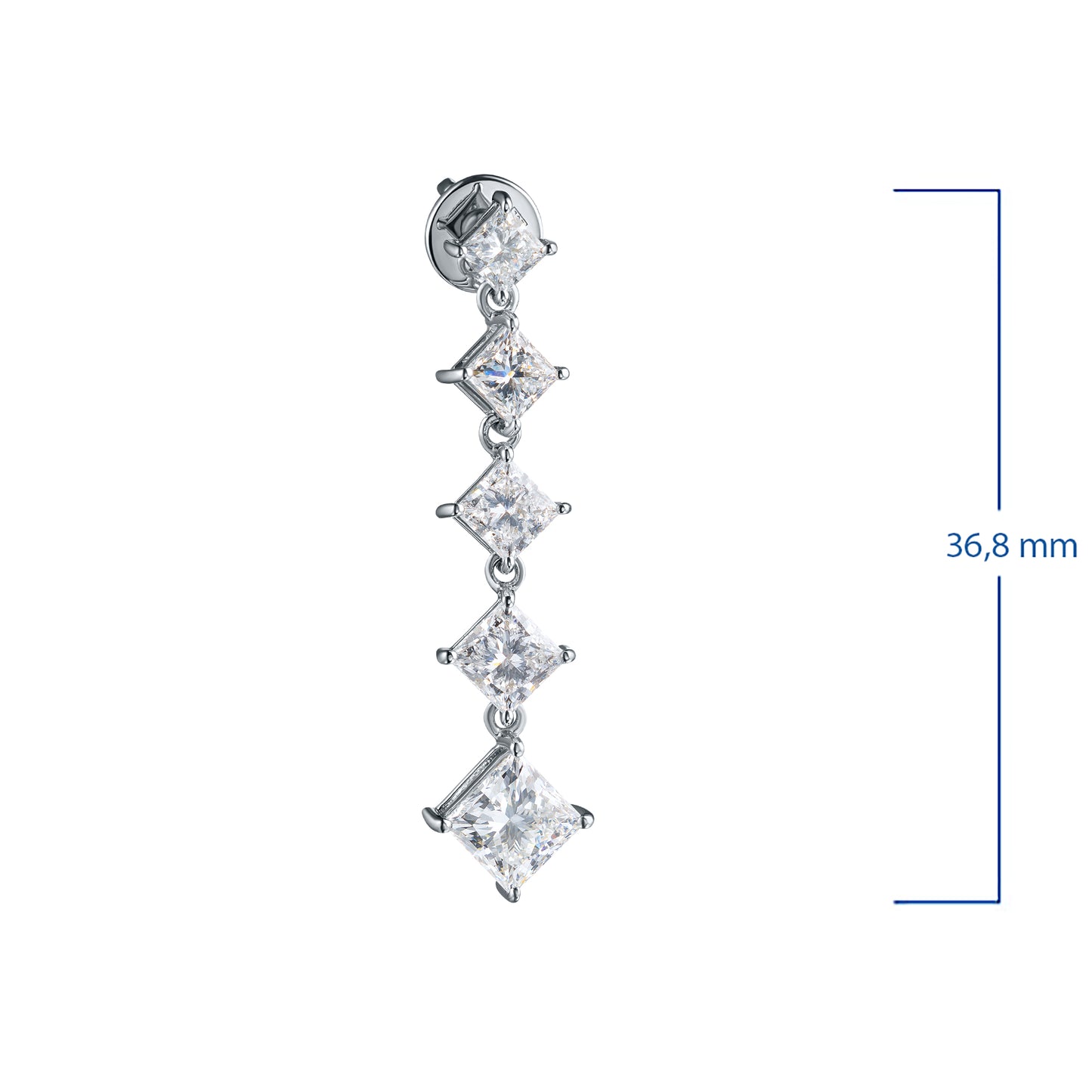 14K White Gold Earring Studs with Lab-Created Diamonds 5.360 CT.TW