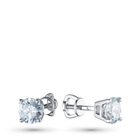 14K White Gold Earring Studs with Lab-Created Diamonds 0.690 CT.TW
