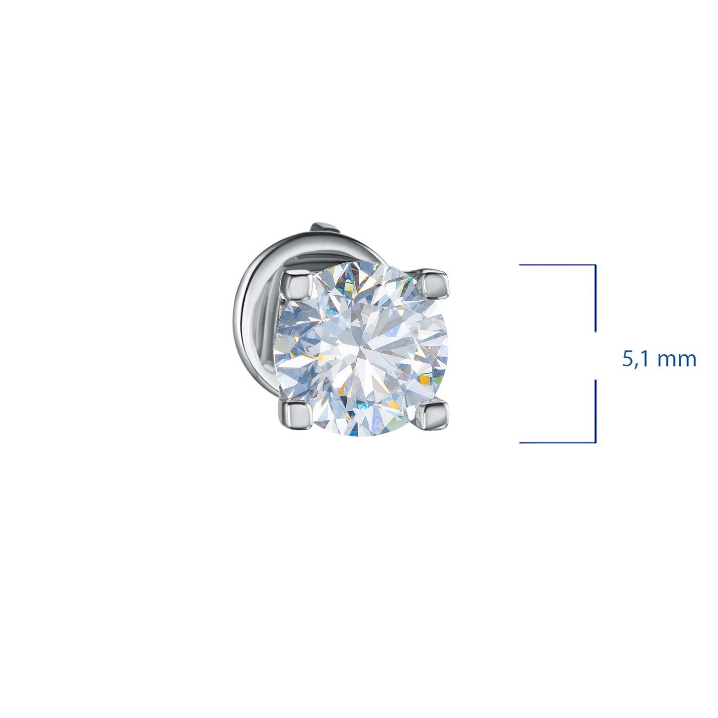 14K White Gold Earring Studs with Lab-Created Diamonds 0.690 CT.TW
