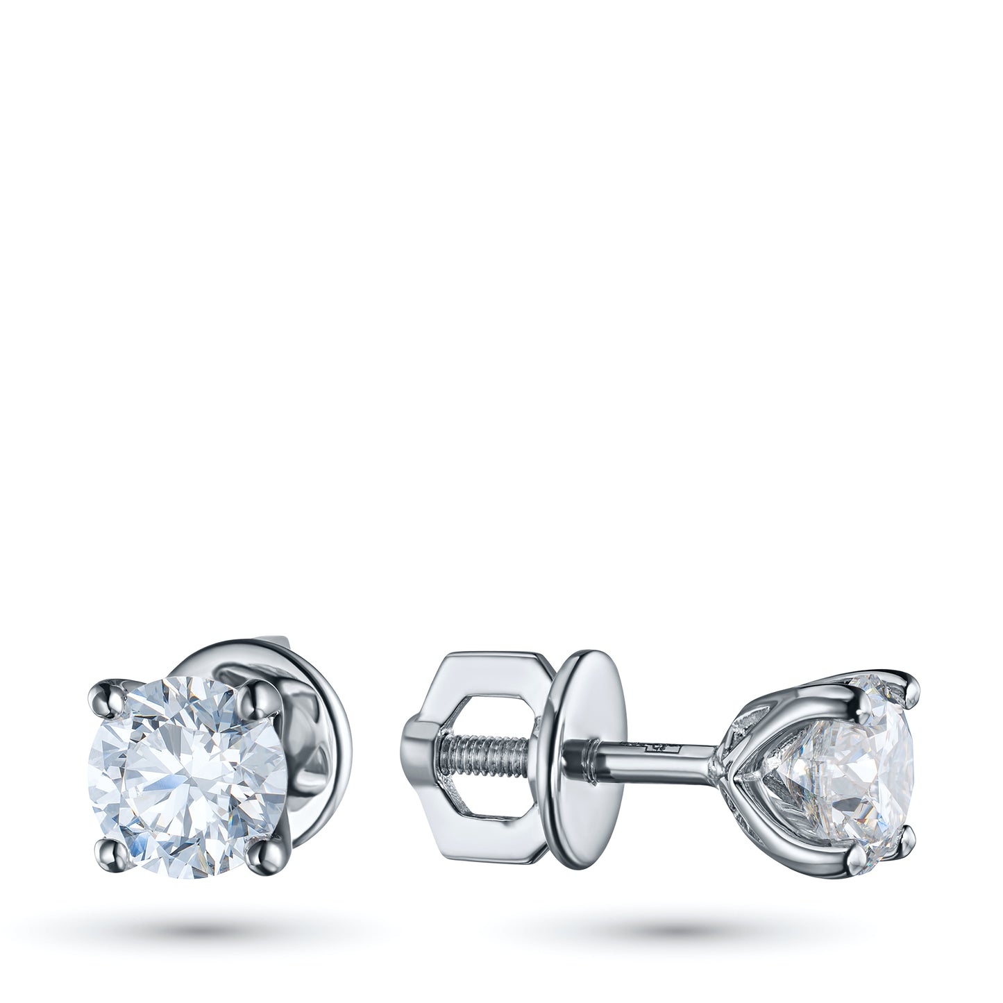 14K White Gold Earring Studs with Lab-Created Diamonds 1.290 CT.TW