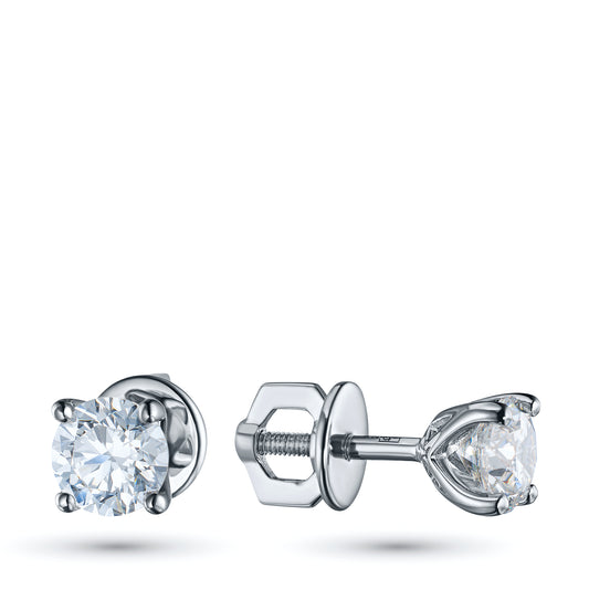 14K White Gold Earring Studs with Lab-Created Diamonds 1.290 CT.TW