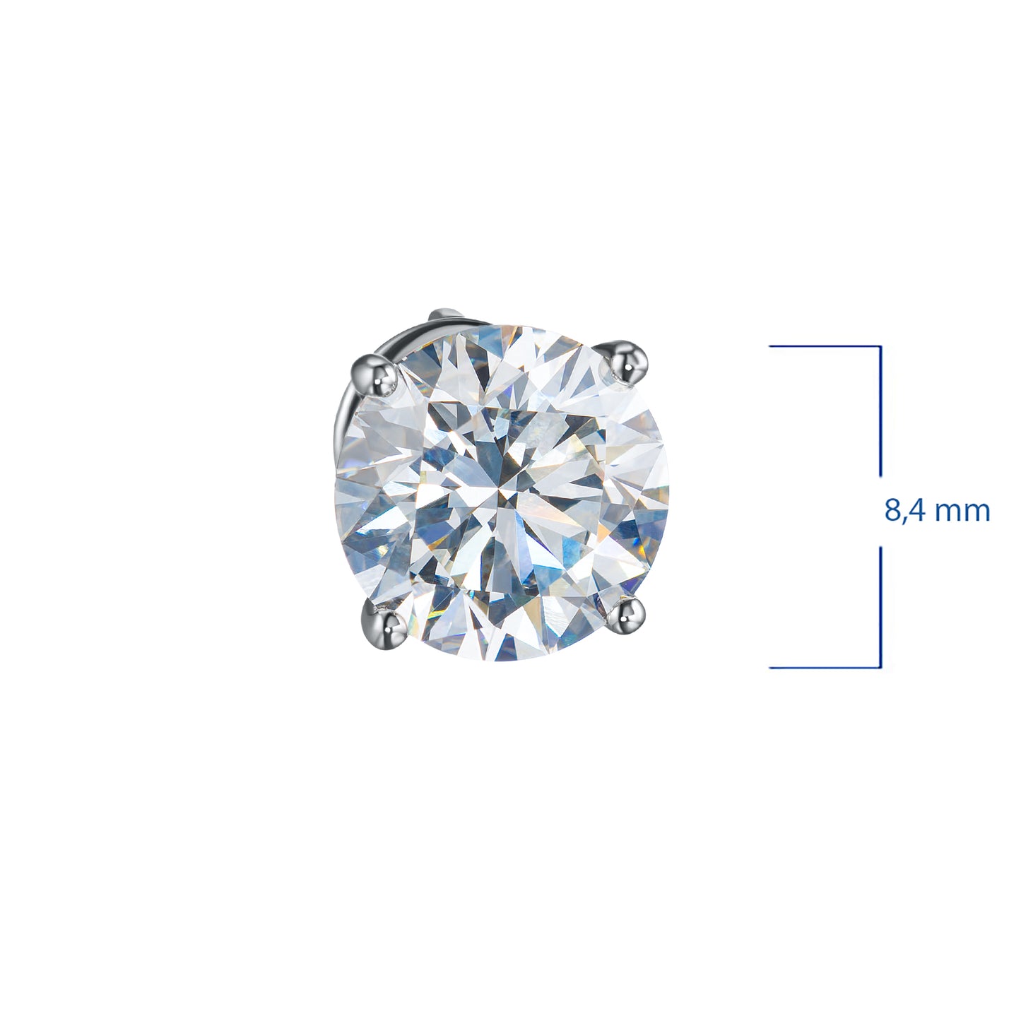 14K White Gold Earring Studs with Lab-Created Diamonds 4.240 CT.TW