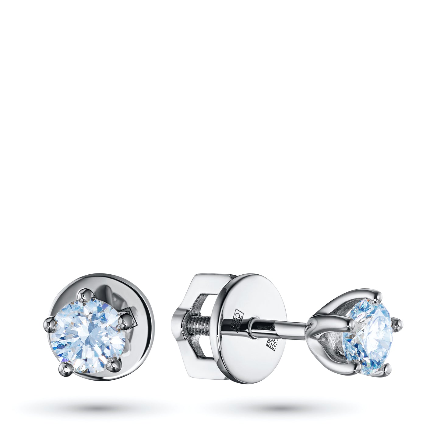14K White Gold Earring Studs with Lab-Created Diamonds 0.550 CT.TW