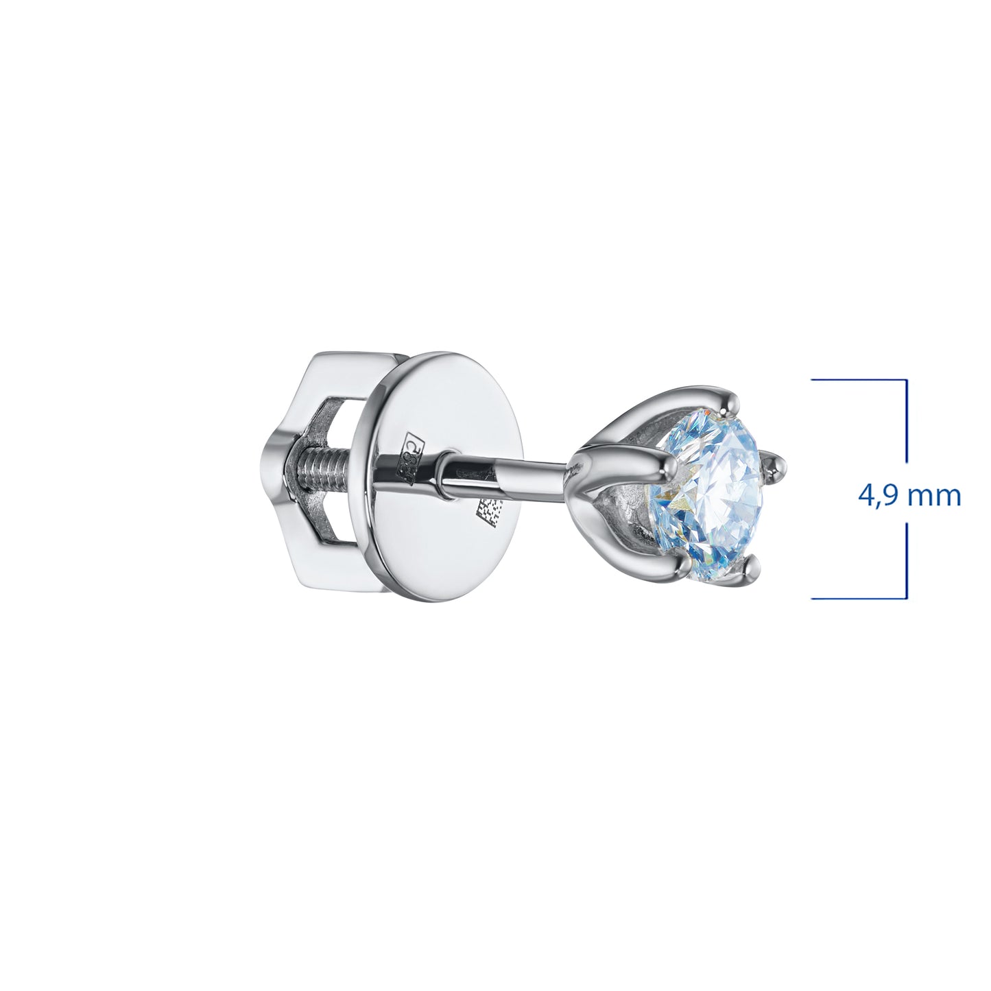 14K White Gold Earring Studs with Lab-Created Diamonds 0.550 CT.TW