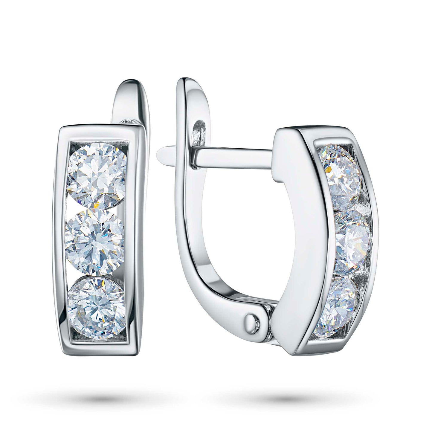 14K White Gold Earrings with Lab-Created Diamonds 1.350 CT.TW