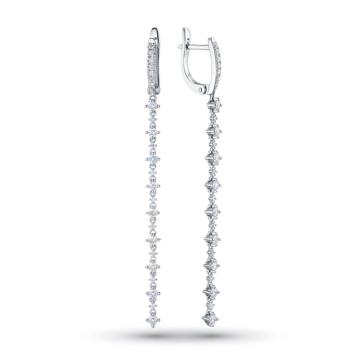 14K White Gold Earrings with Lab-Created Diamonds 0.870 CT.TW
