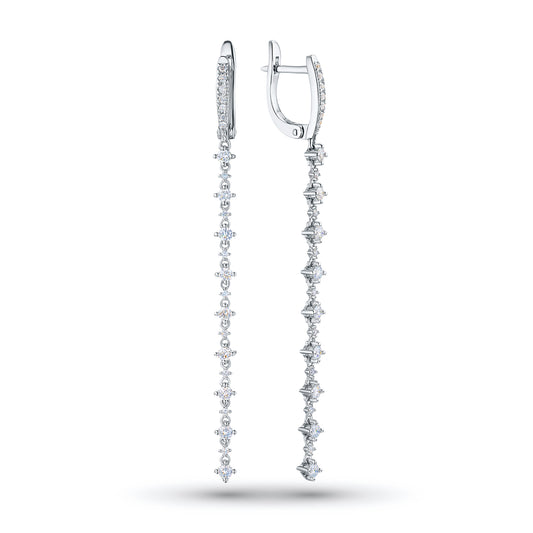 14K White Gold Earrings with Lab-Created Diamonds 0.870 CT.TW