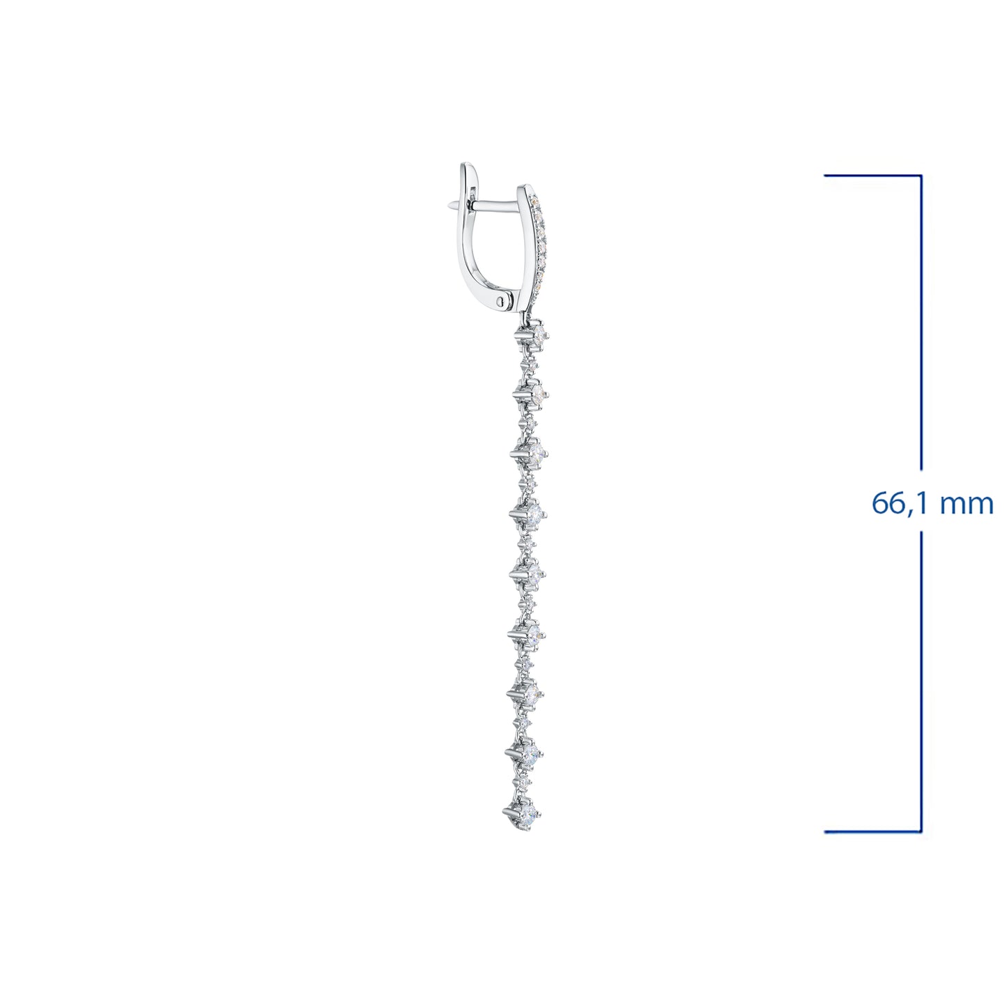 14K White Gold Earrings with Lab-Created Diamonds 0.870 CT.TW