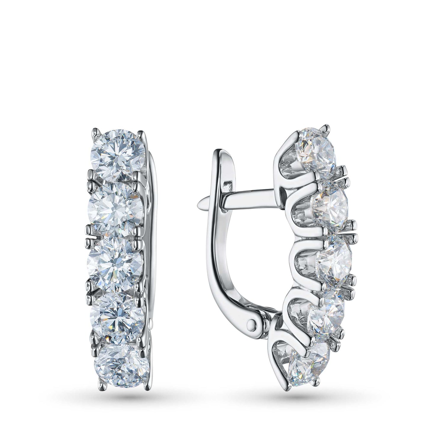 14K White Gold Earrings with Lab-Created Diamonds 2.750 CT.TW