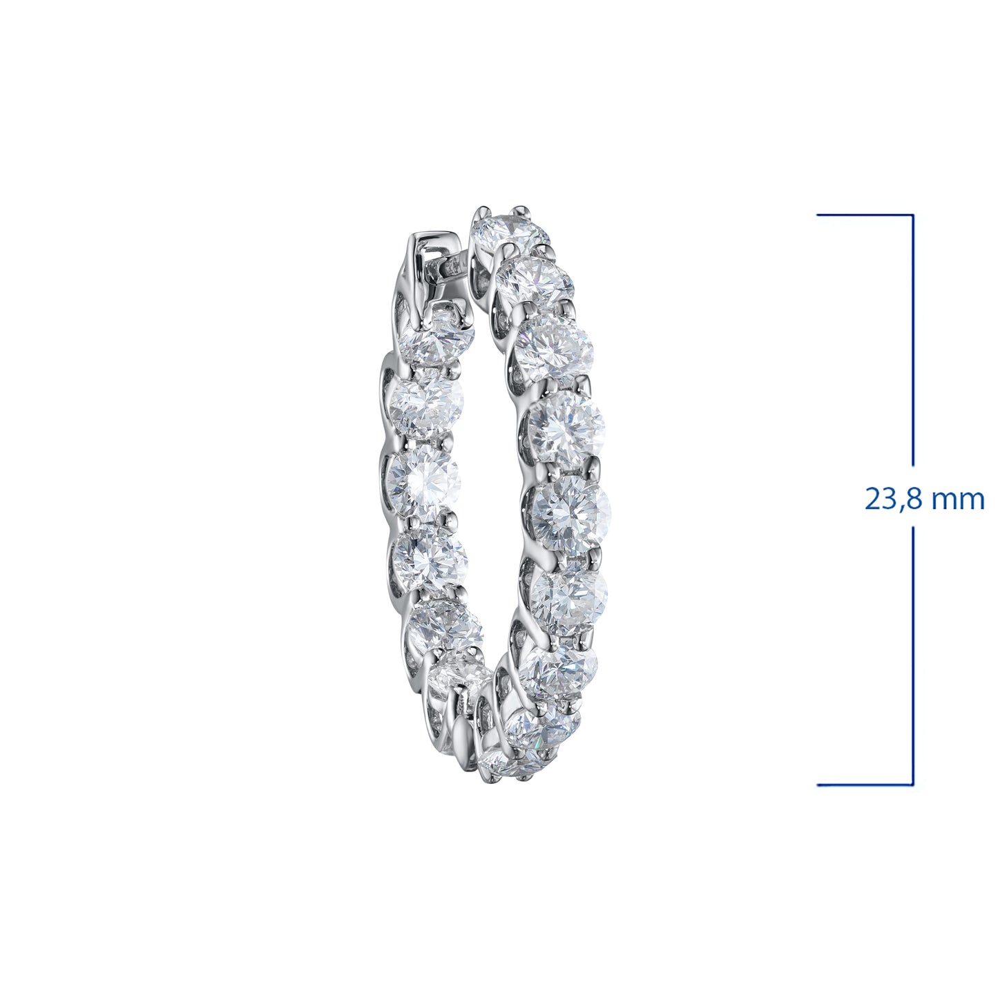14K White Gold Earrings with Lab-Created Diamonds 3.590 CT.TW