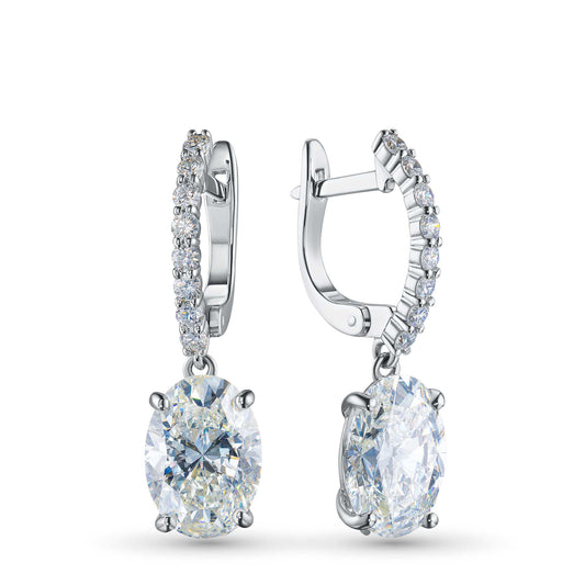 14K White Gold Earrings with Lab-Created Diamonds 7.540 CT.TW