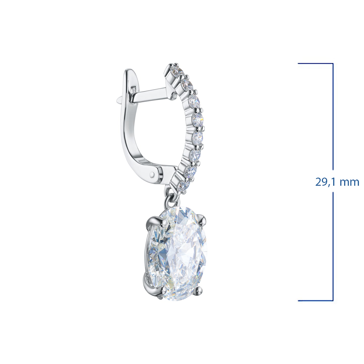 14K White Gold Earrings with Lab-Created Diamonds 7.540 CT.TW