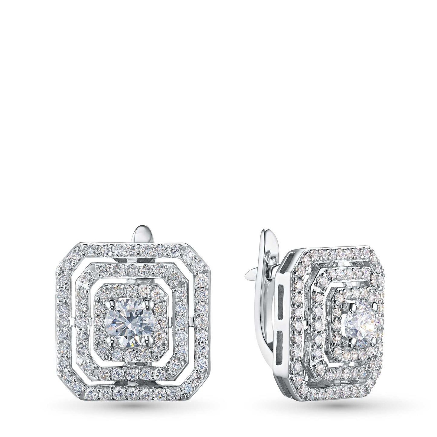 14K White Gold Earrings with Lab-Created Diamonds 1.360 CT.TW