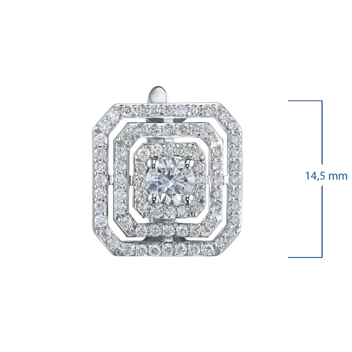 14K White Gold Earrings with Lab-Created Diamonds 1.360 CT.TW